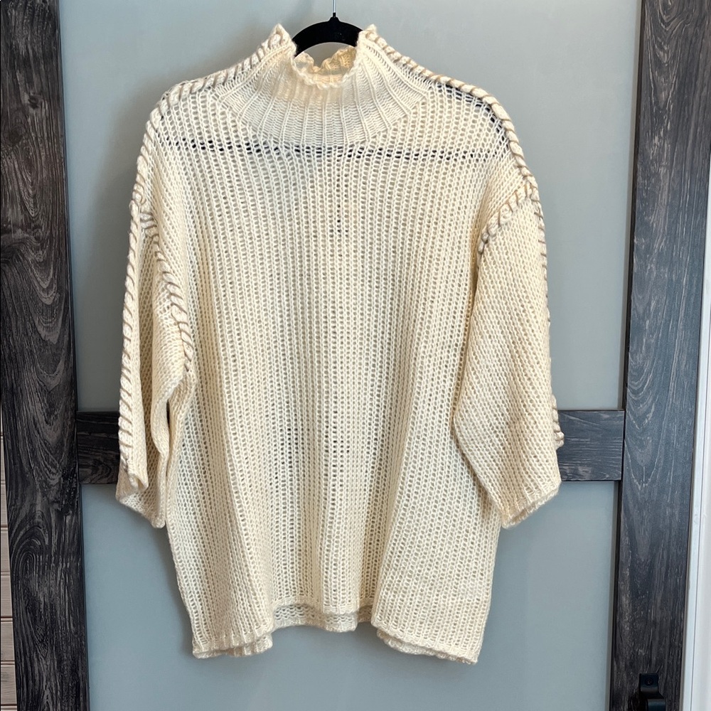 Easel Cream Cowl Neck Sweater